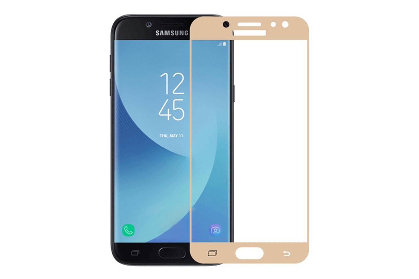 Защитное стекло для Samsung Galaxy J5 2017 (J530F) с полной проклейкой (Full Screen), золотое - фото